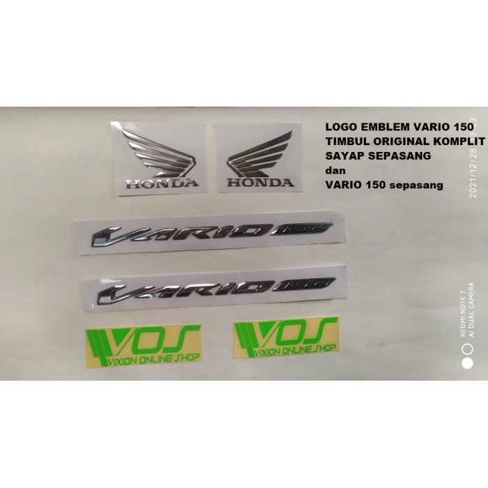 Logo Emblem Vario 150 Komplit Timbul Original