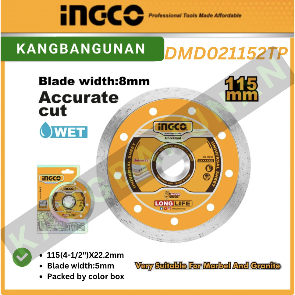 MATA GERINDA INGCO POTONG KERAMIK DIAMOND WHEEL BASIC WET DMD021152TP