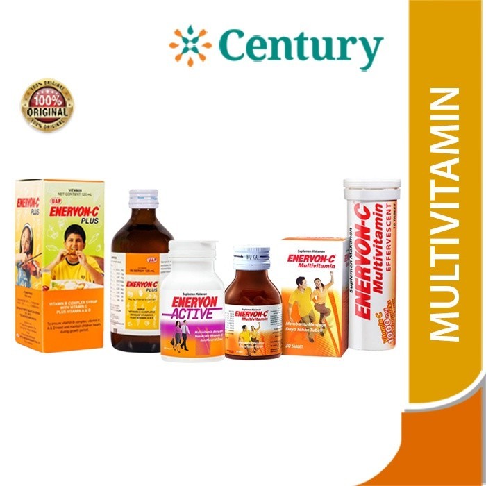 Enervon C - Active  30 Caplet/Effervescent (Tube)/Enervon Plus Syrup Anak /Multivitamin / Vitamin C