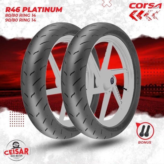 Sepasang Ban Tubles Motor Matic Corsa R46 80/80 - 90/80 Ring 14