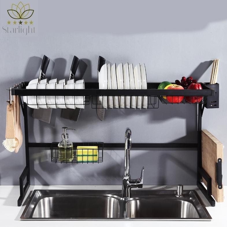 Rak Piring Serbaguna Portable Wastafel Susun Anti Karat Rak Wastafel HRM101