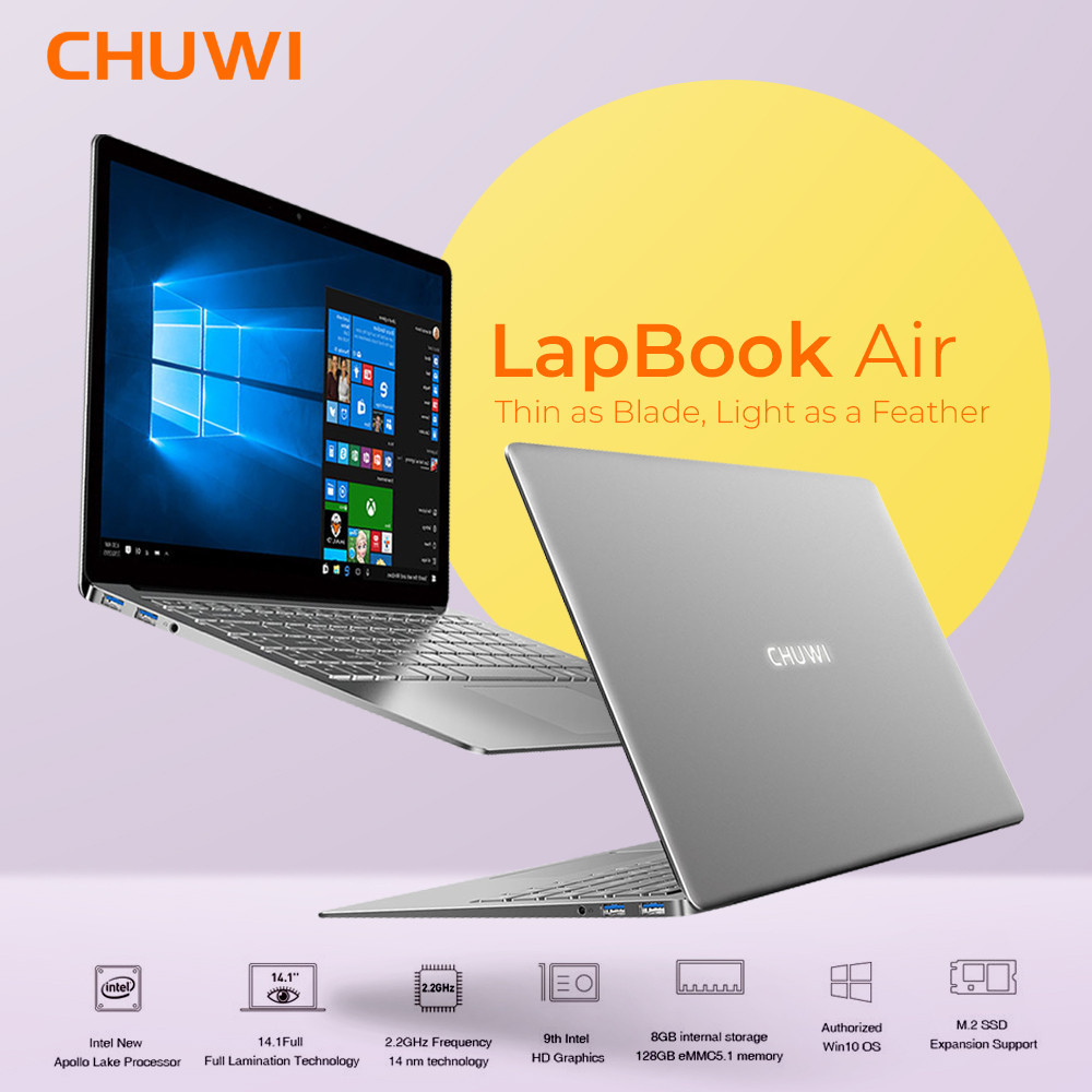 

LapBook Air Intel Celeron N3450 8GB 128GB 14.1 Inch Windows 10 Chuwi