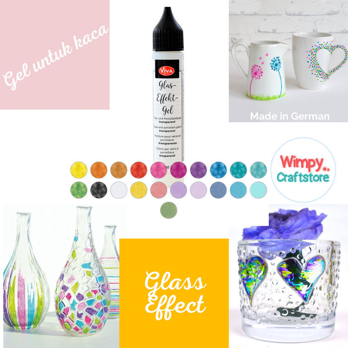 

VIVA DECOR GLASS EFFECT GEL COLORS CAT KACA PIGMENT TINTA GELAS CERMIN