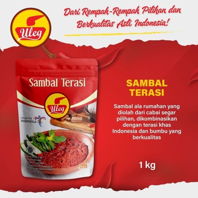 

READY STOCK ULEG SAMBAL TERASI POUCH 1 KG !!!!!