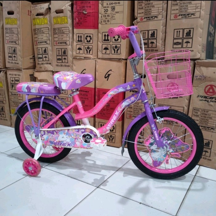 Sepeda Anak Perempuan 12 16 18 Inch Trex Unicorn