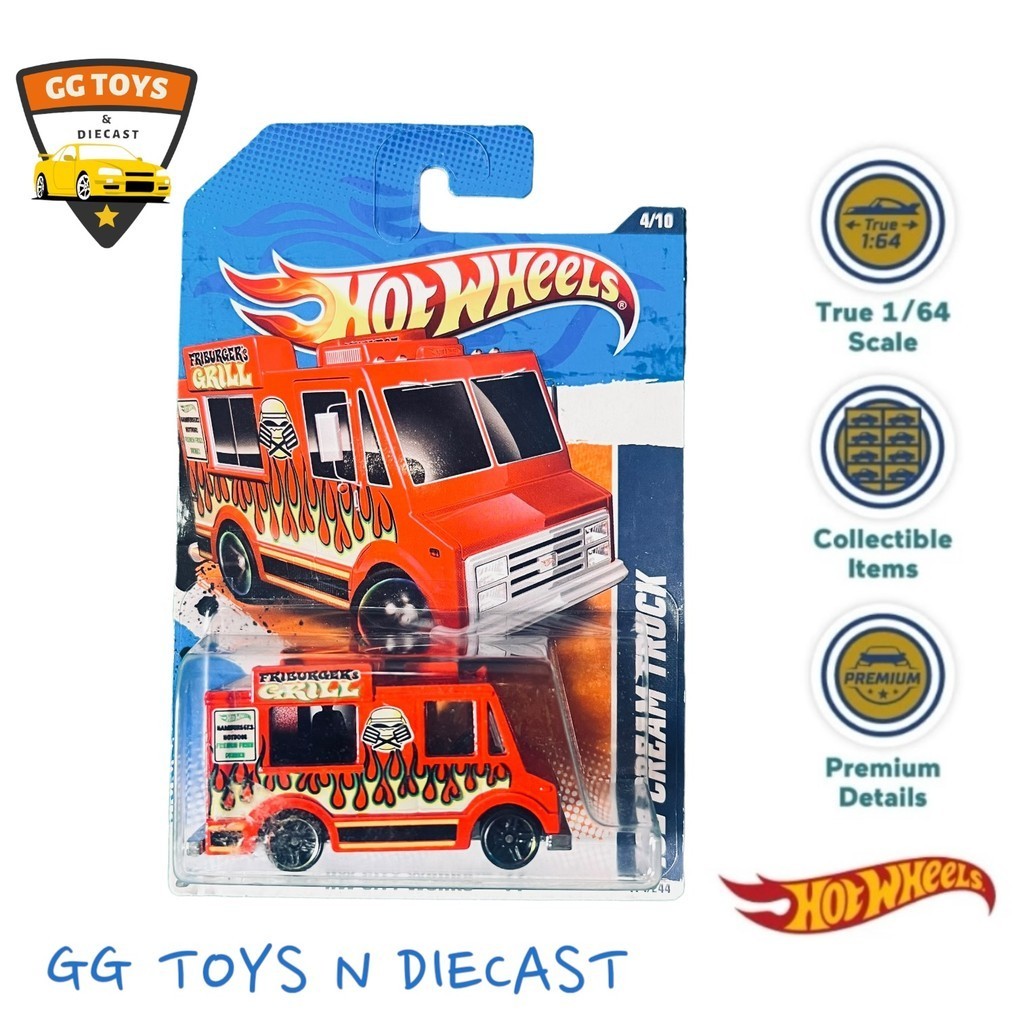 Hotwheels Hot Wheels Bluecard Ice Cream Truck Orange