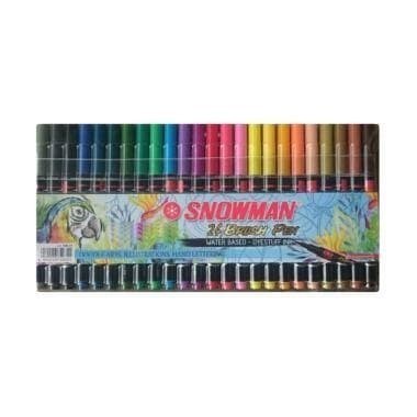 

Snowman Brush Pen Set 24 Color / Spidol Warna Kuas Murah