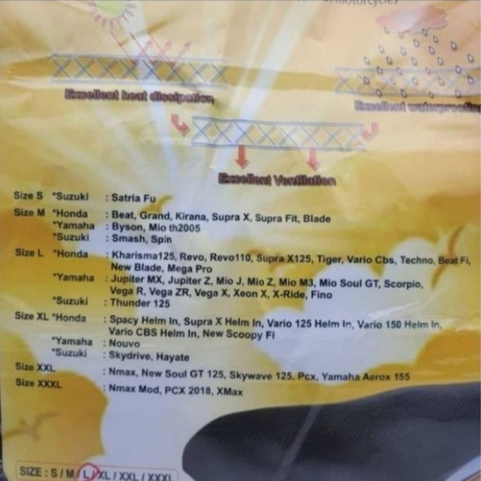 Sarung / Jaring / Cover / Pelindung Jok Motor Vario 160