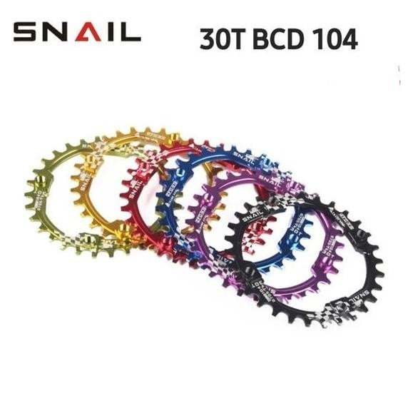 Premium Snail Chainring 30T BCD 104 Round Chain ring Crank Sepeda narrow Wide