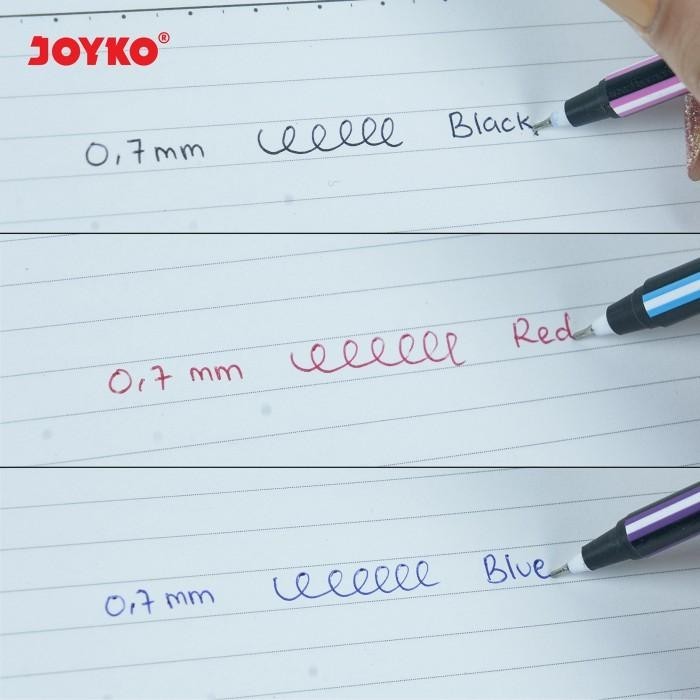 

TERMURAH!! PEN JOYKO HITAM BIRU MERAH 0.7 PEN LILIN BP-327 [144PCS] Import