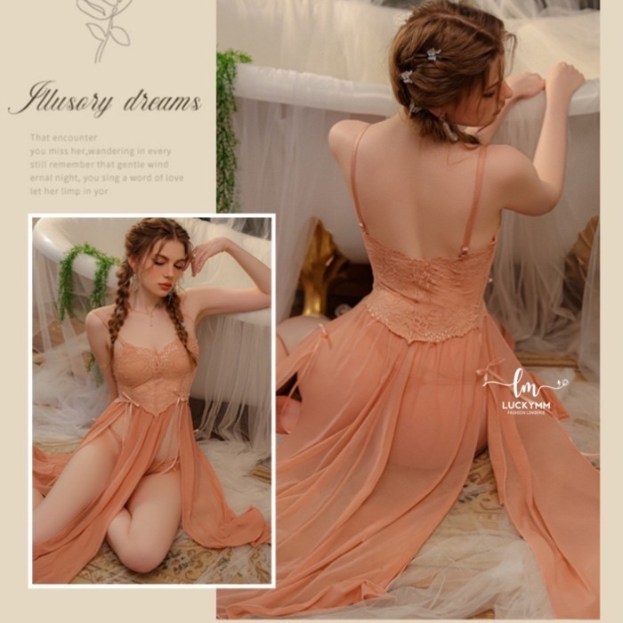 Sexy Lingerie Kimono Set Panjang Baju Tidur Sexy Lingerie Wanita 205