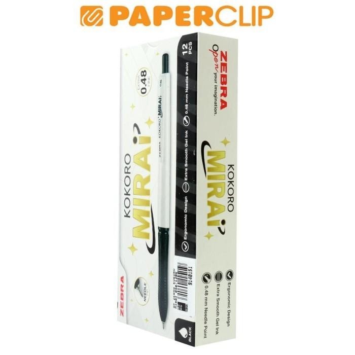 

BALLPOINT / PEN ZEBRA KOKORO MIRAI 048 ISI 12 BLACK Import