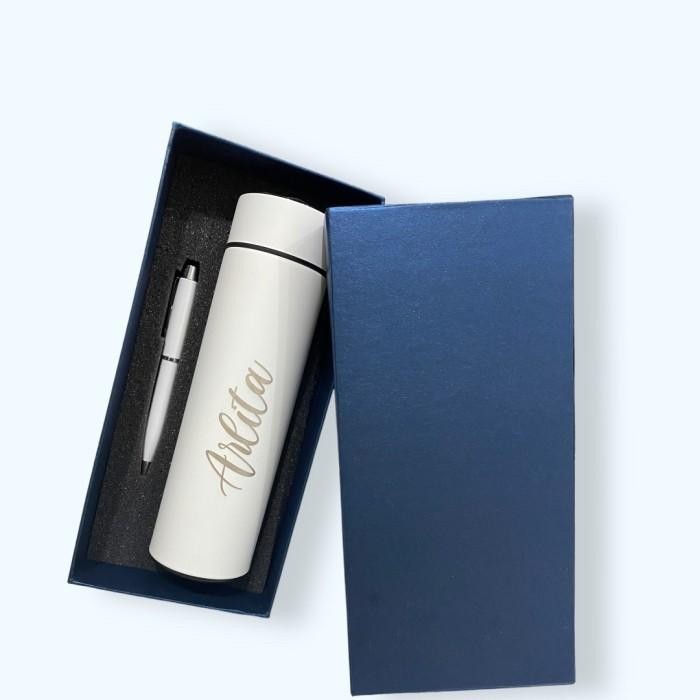 

Soevenir Botol Pen Giftset 2in1 Grafir / Laser Botol pen Dengan Box Import