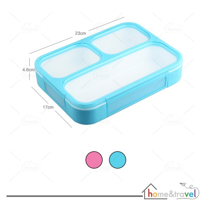 Hovelshop Kotak Makan 3 Sekat Yooyee 579 Besar Lunch Box Anti Tumpah