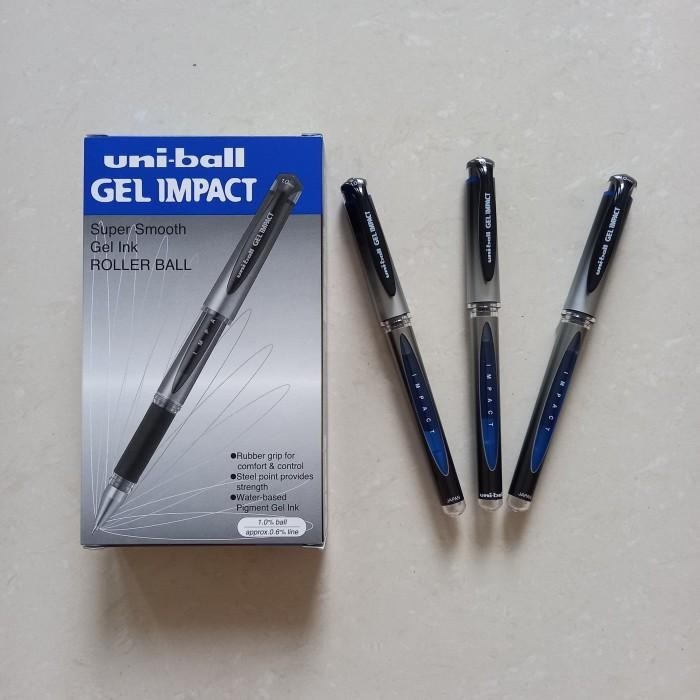 

pulpen / pen / pena uniball gel impact UM 153S / 1.0 mm hitam biru Import