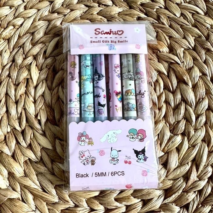 

Pen Bolpen Ballpoint Gel Tinta Sanrio Hello Kitty Kuromi Cinnamoroll Import
