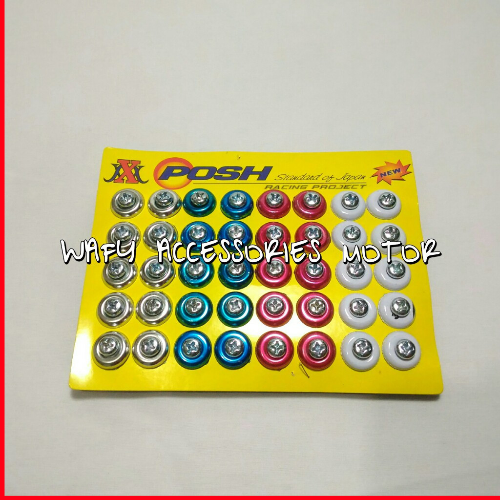 Baut 10 x 1,5 cm Plus Ring Isi 40 Baut posh obeng isi 40pcs