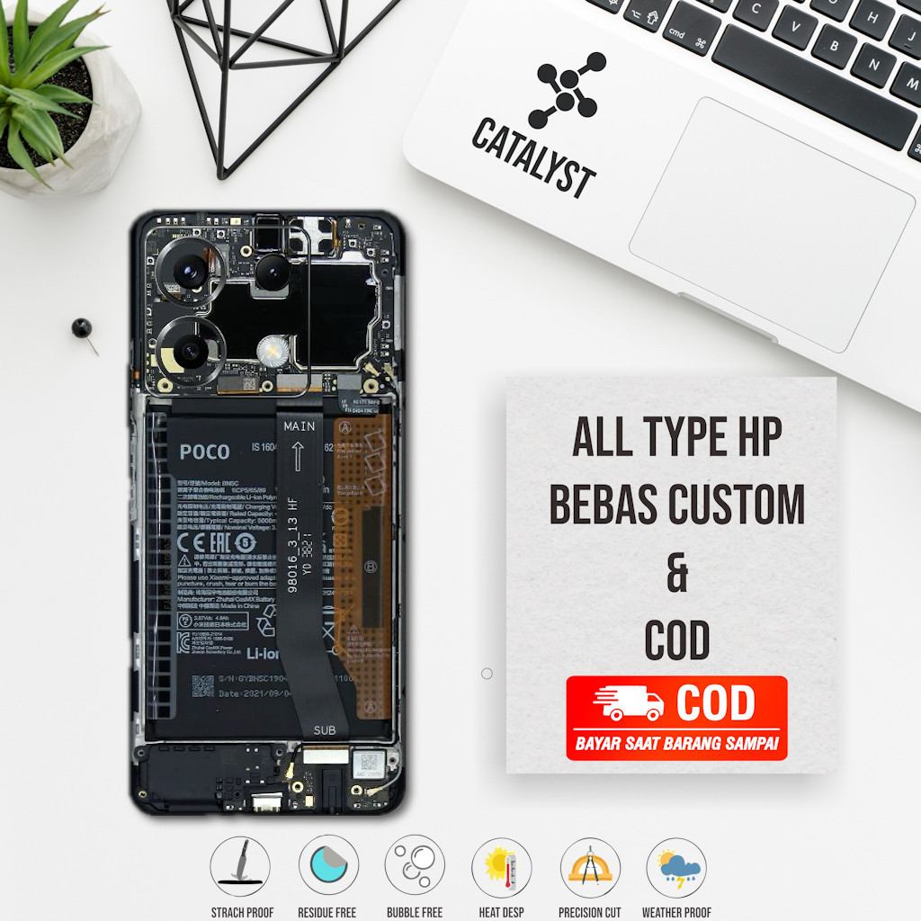 (Buy 1 Get 2) Garskin Skin Poco X6 5G Fullbody teardown mesin Kode 3F6R - Bisa custom - Sticker Case