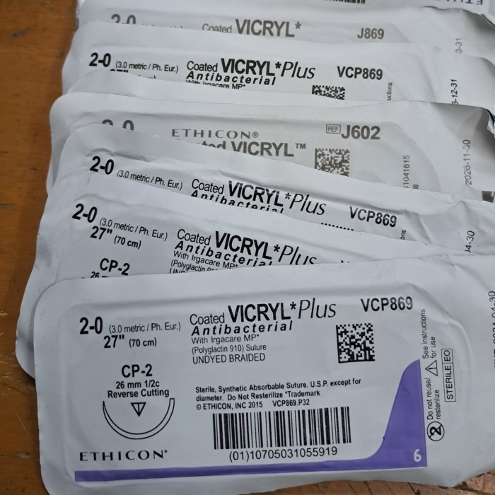 Benang jahit medis Vicryl 2/0 per pcs