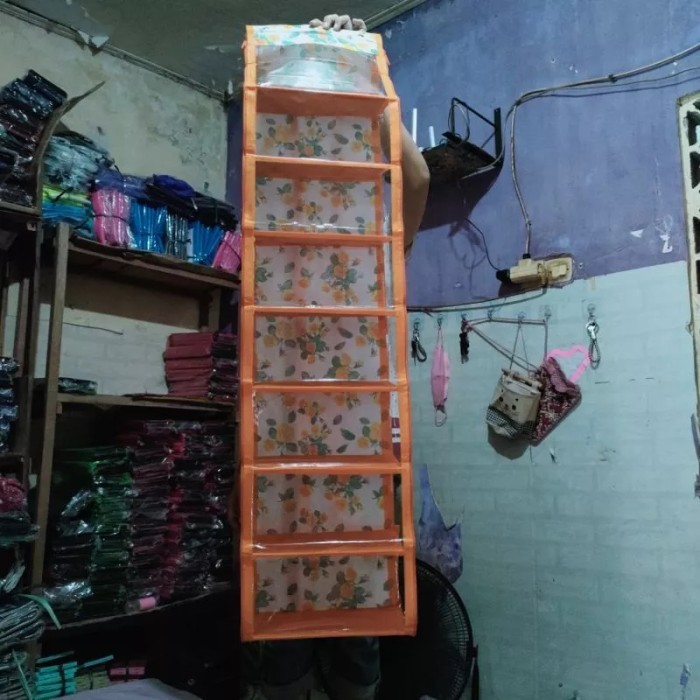Rak Gantung Sepatu Murah Rak Dinding Sepatu Motif Bunga-Bunga Lucu Las