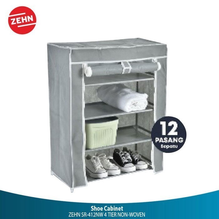 Zehn Rak Sepatu 4 Tingkat / 4 Tier Non-Woven Shoe Cabinet Sr-412Nw