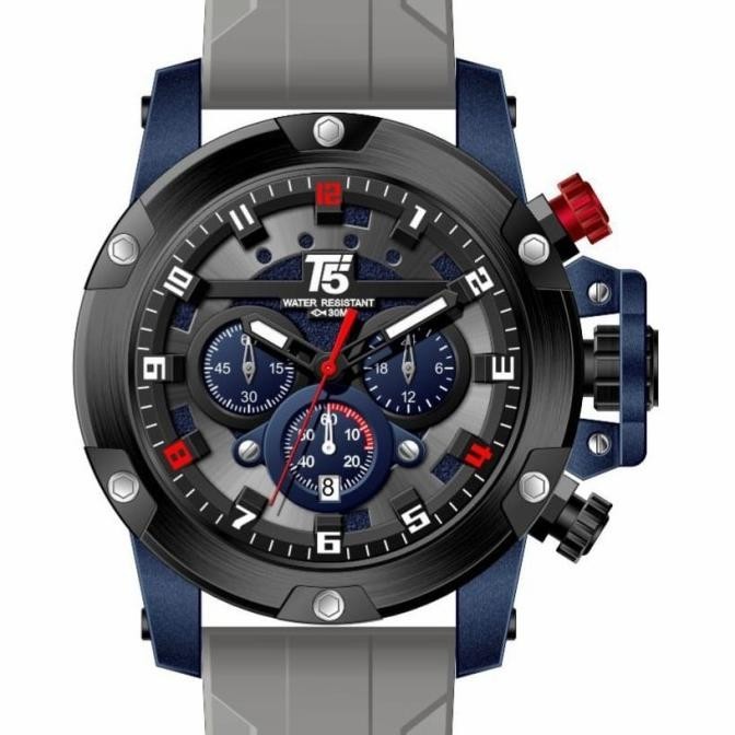 Jam Tangan Pria Original T5 H 3913G Grey Black Blue