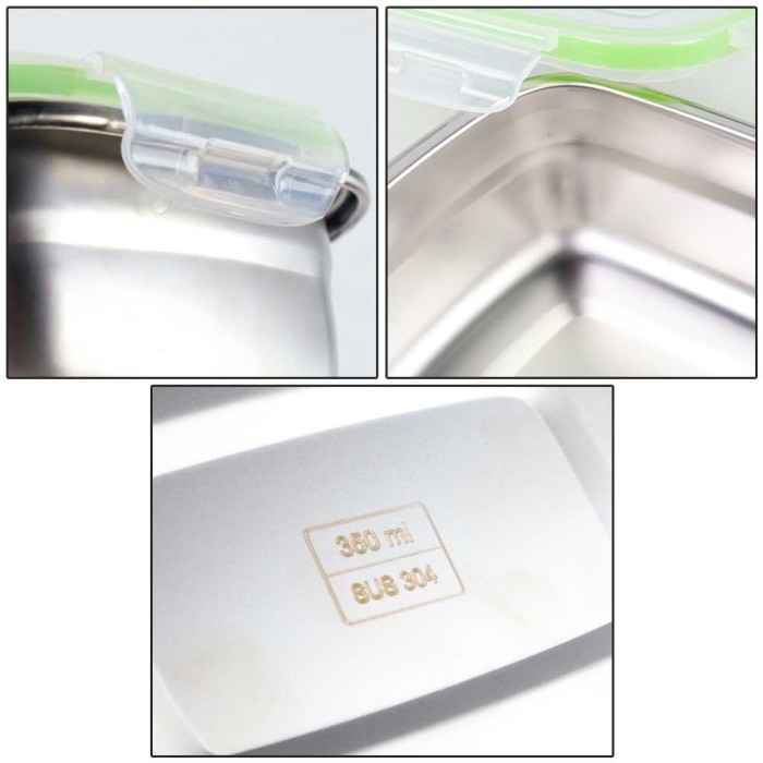 Kotak Makan Stainless Steel Anti Tumpah Lunch Box Metode Lock N Lock