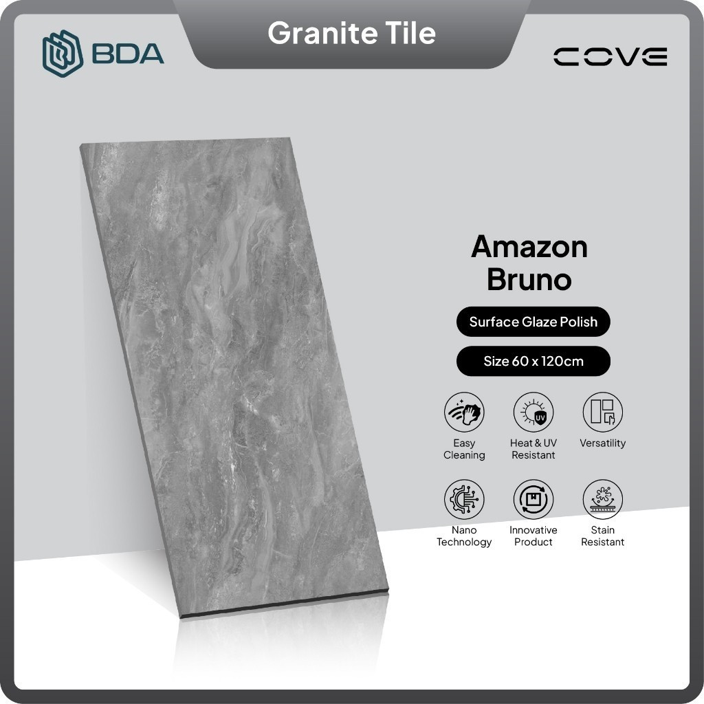 BDA Granite Tile 120X60 Keramik Granit Lantai Dinding Kamar Mandi Dekorasi Interior Amazon Bruno