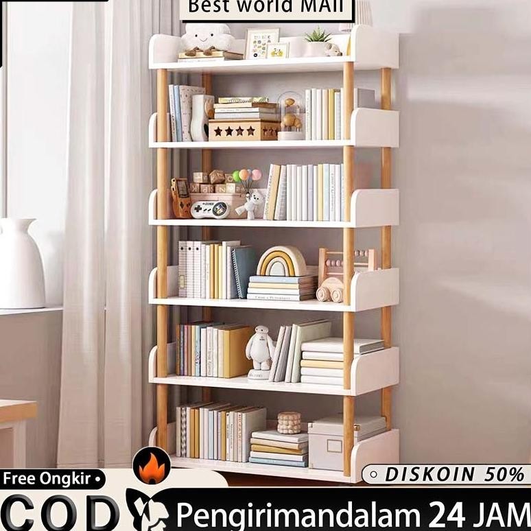 Rak Buku 6 Susun Lemari Buku Rak Buku Minimalis Kayu Rak Buku Anak Rak Buku Ikea Lemari Buku Kayu 80