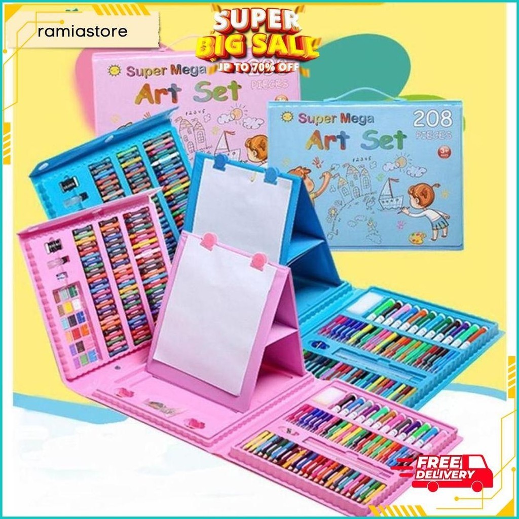 

Crayon Anak 208 Pcs Set Alat Menggambar Melukis Anak-Anak Crayon Cat / Crayon Cat Air Siap Kirim