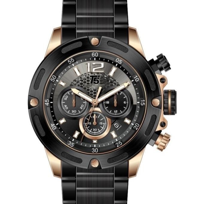 Jam Tangan Pria Original T5 H 3822G Black