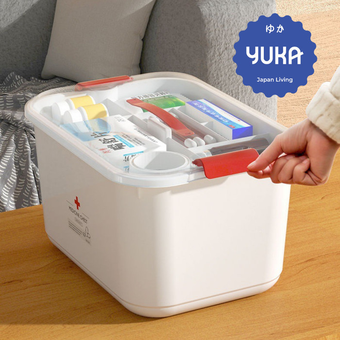 Yuka Kotak Obat P3K First Aid Emergency Perapi Organizer Box Obat