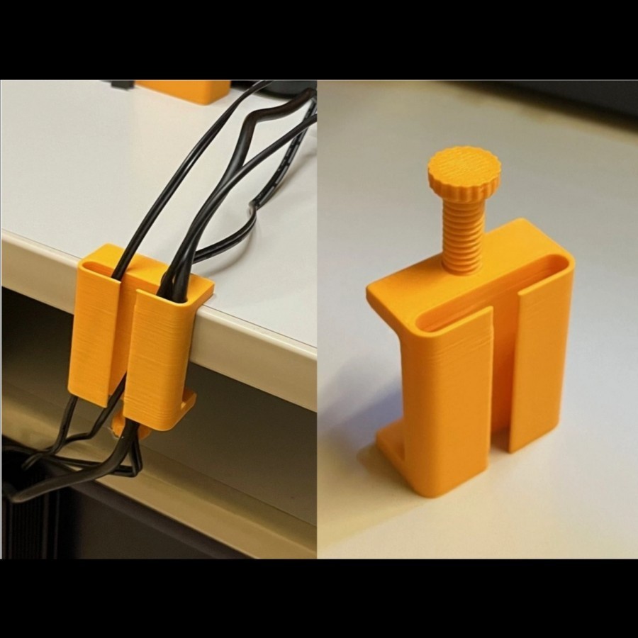Custom Stand Dudukan Cable Kable Management Holder Organizer Meja