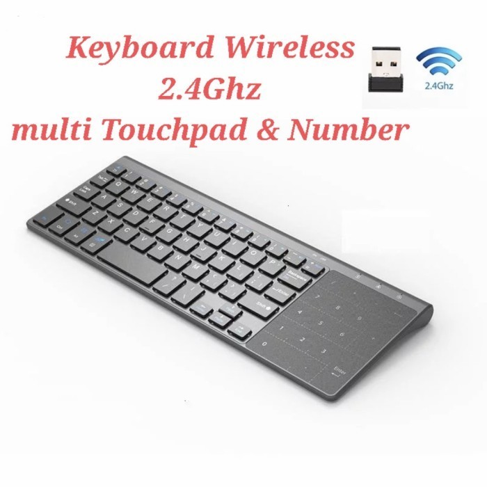 Promo Keyboard Wireless 2.4Ghz Touchpad Dan Multi Number X136 Model Logitech