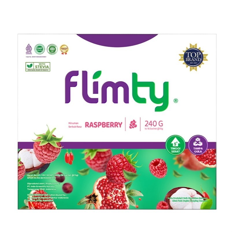 

FLIMTY Minuman Serbuk Tinggi Serat Raspberry 240 g