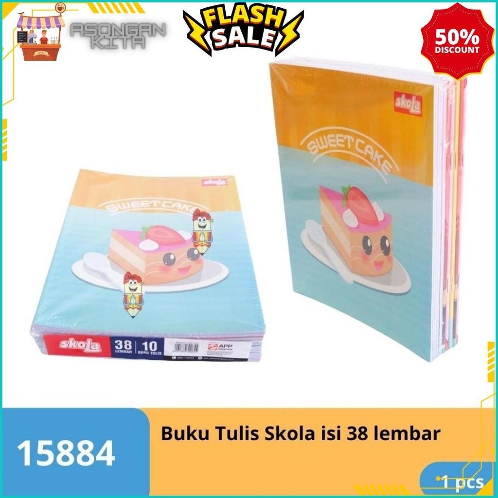 

10 PCS BUKU TULIS SIDU SKOLA 38 LEMBAR TERLARIS