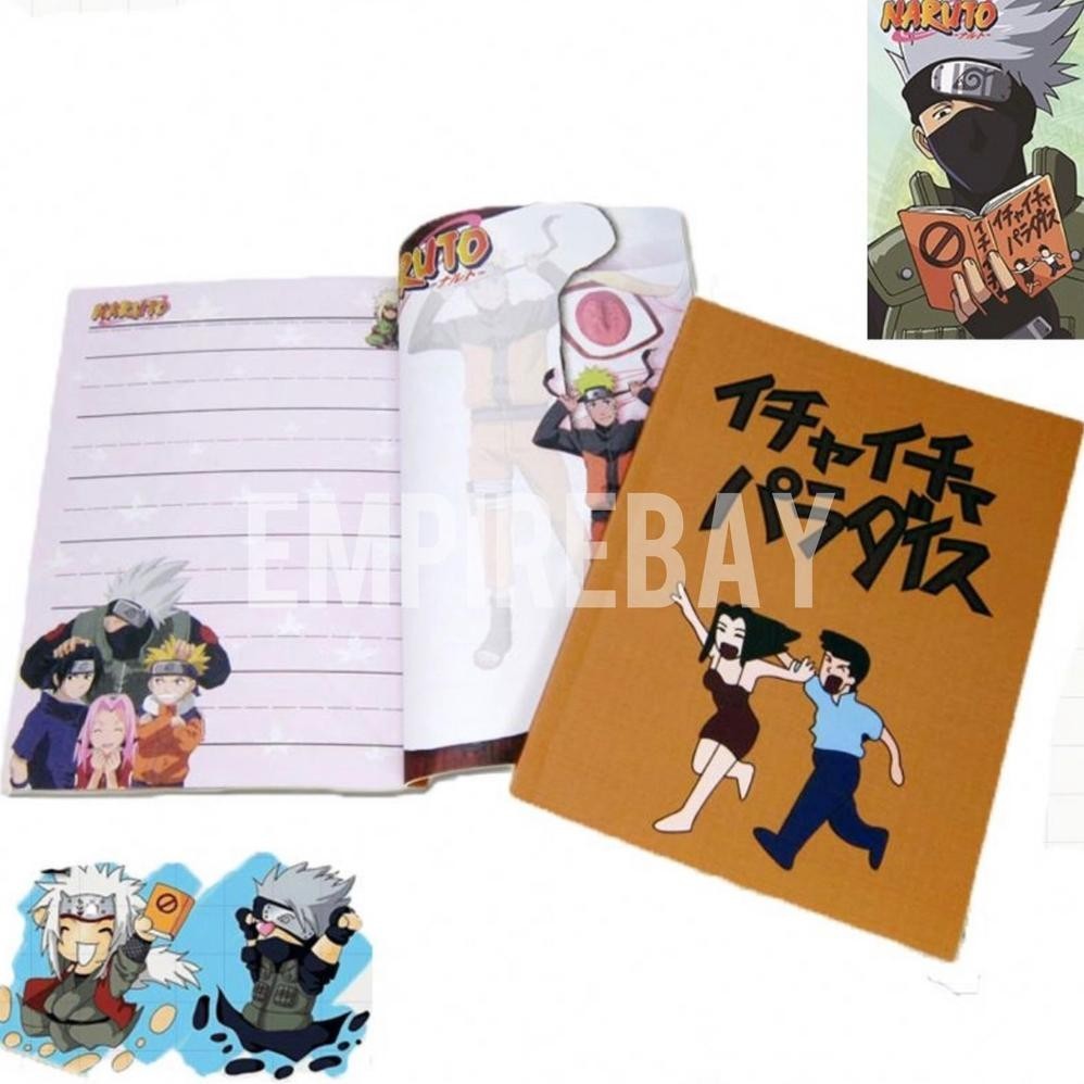 

BUKU TULIS NARUTO NOTEBOOK KAKASHI ICHA ICHA PARADISE MAKEOUT TACTICS BERGAMBAR NOTE BOOK HARDCOVER BOOK KIDS COLOURFUL STUDENTS MURID ANIME JIRAIYA ORIGINAL PRODUK