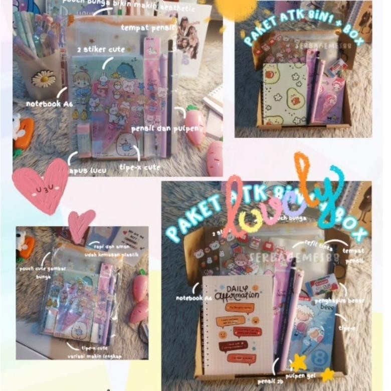 

SERBAGEMES88 - SET ALAT TULIS 8IN1 LENGKAP DENGAN TIPE-X DLL / STATIONERY SET HADIAH LUCU / HAMPERS KADO GIFT BOX / PAKET ALAT TULIS / ALAT TULIS SET / STATIONERY SET AESTHETIC / STATIONERY SET FANCY / ALAT SEKOLAH / KADO UNIK UNTUK CEWEK / BUKU TULIS COD