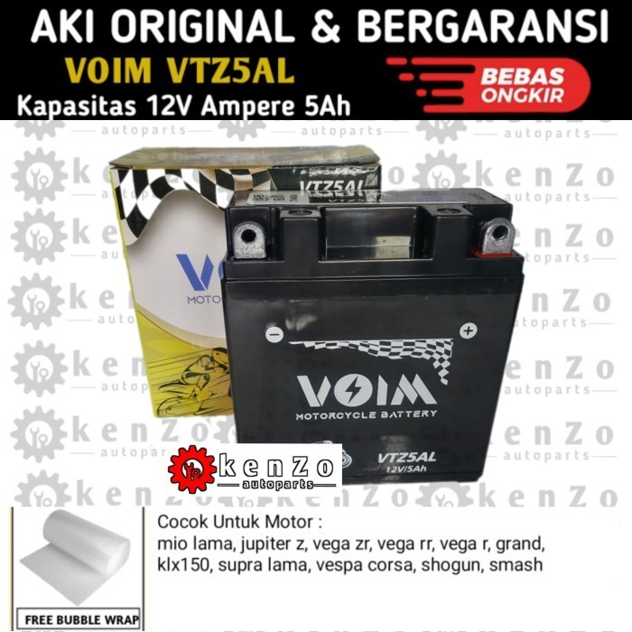 Aki Motor Mio Lama Mio Sporty Mio Smile Aki Voim Vtz5Al By Motobatt