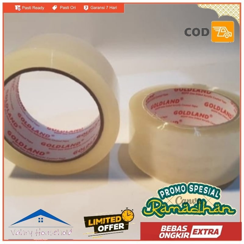 

Lakban Goldland Bening 90yard Lakban Bening Transparan - 45mm