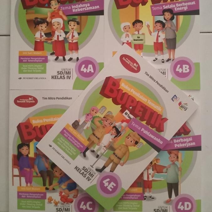 [Ready Stock] 1 Paket Bupetik 4A-4E Sd/Mi Kelas 4 Semester 1 K13 Revisi