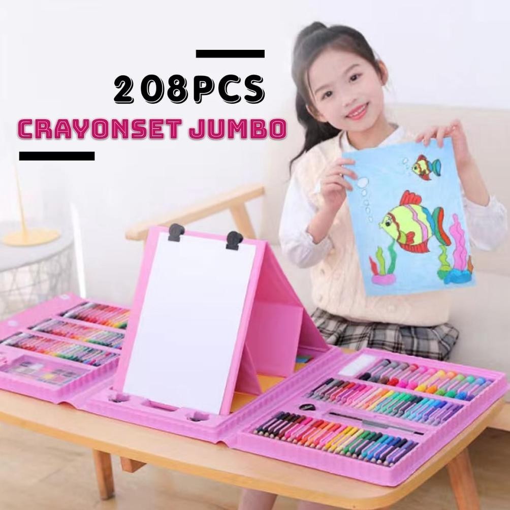 

Cuci Gudang Az Alat Lukis Set / Alat Menggambar Dan Melukis / Crayon Set Anak Isi 208Pcs BisaCod