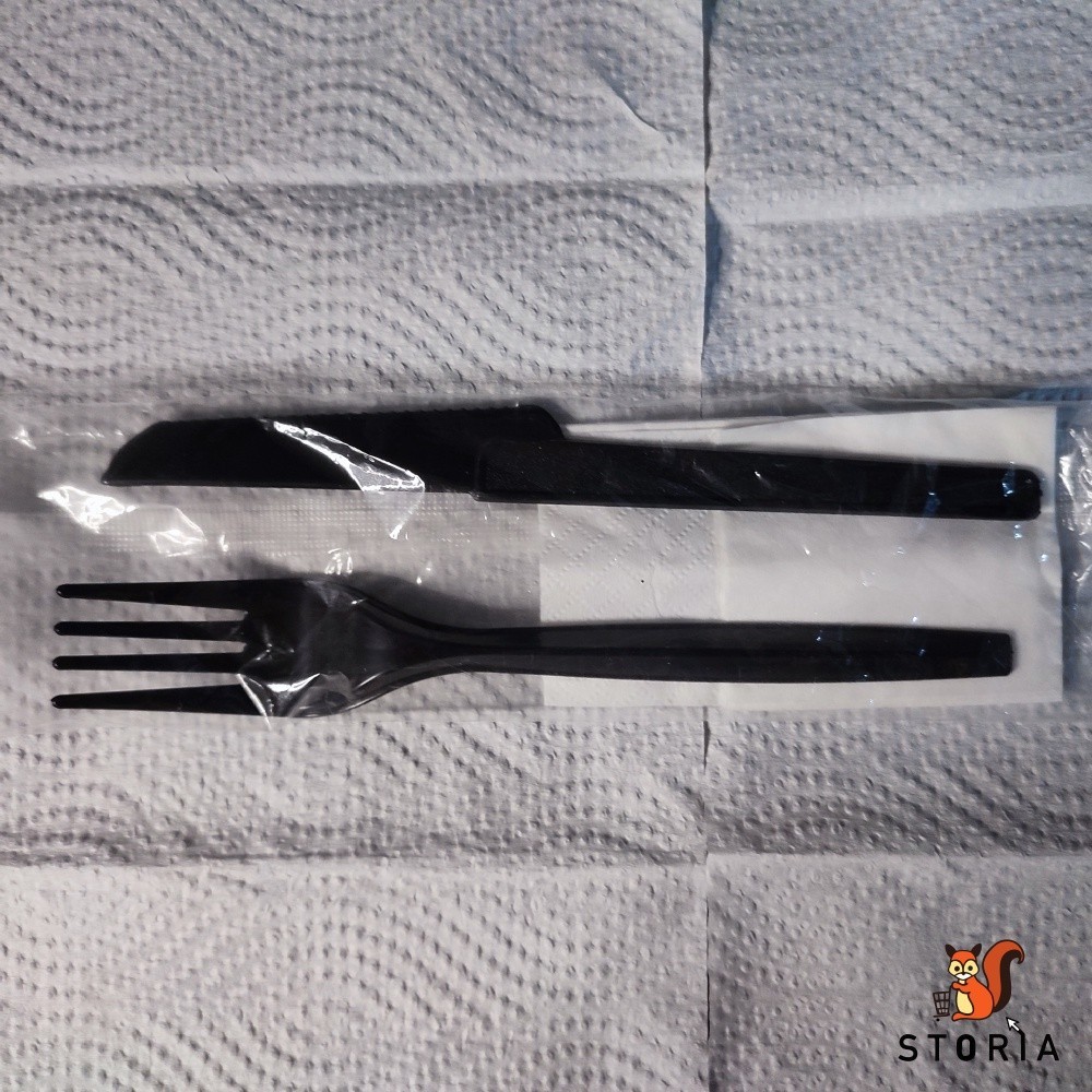 Pisau Garpu Plastik Set / Garpu Pisau Set Plastik Ecer