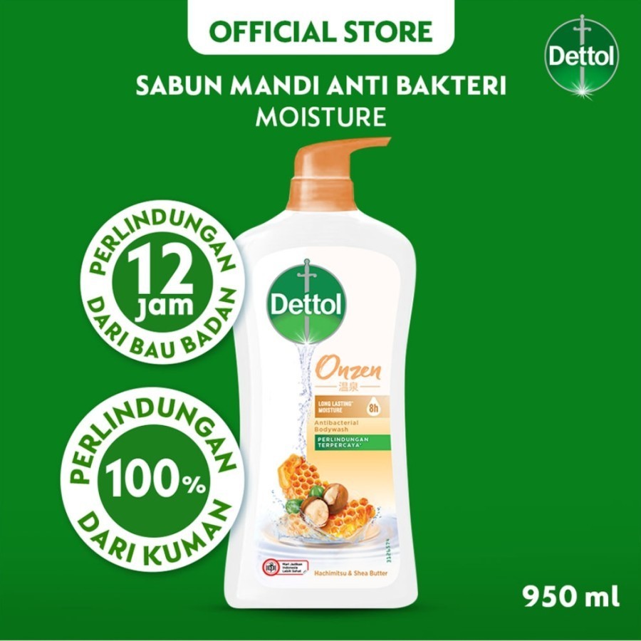 Dettol Body Wash Sabun Mandi Cair Onzen Honey Pump 950 ml
