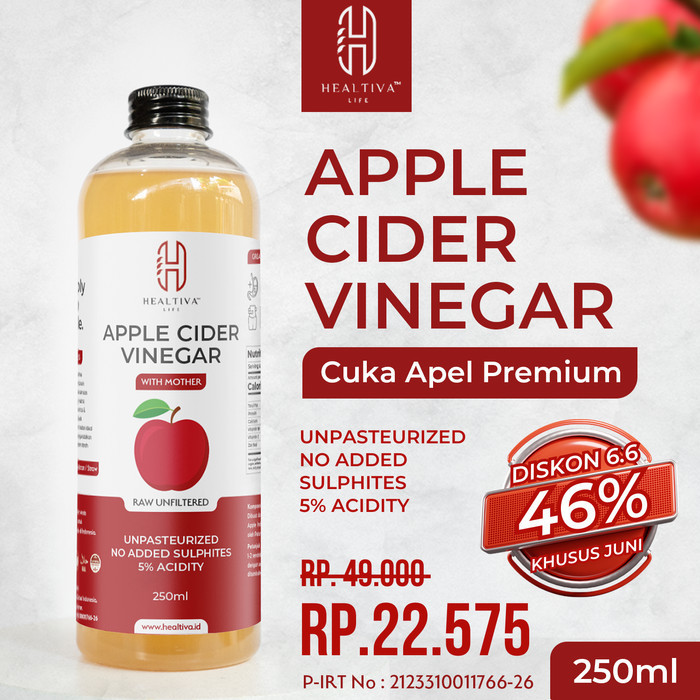 

Premium Apple Cider Vinegar With The Mother / Cuka Apel Murni Organik