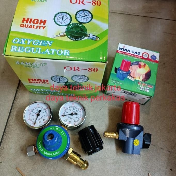 [Ready] Regulato Oksigen Dan Lpg Winn Gas 2Pcs - 1 Set Regulator Las Potong