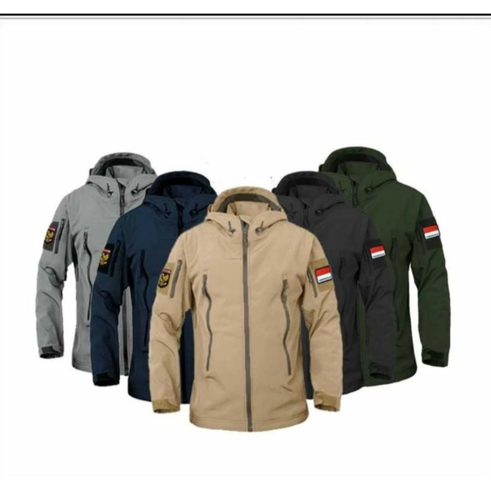 Original Jaket Anti Air Bahan Taslan - Jaket Tad Anti Air Hitam - Jaket Militer Garuda Indonesia (Or