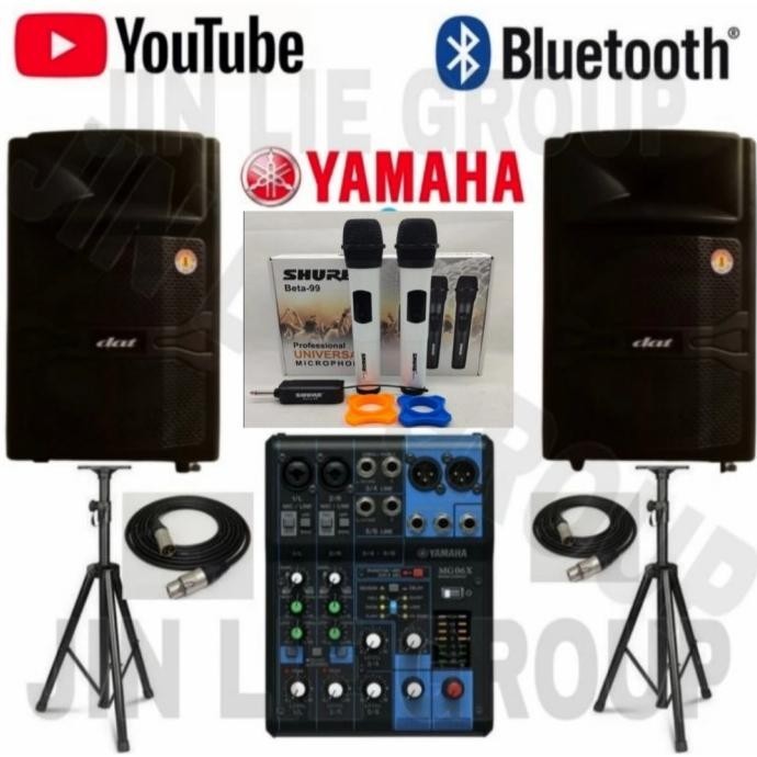 Jual Grosir Paket Sound Mixer Yamaha 6Ch Speaker 12 Inch Aktif Mic Wireless