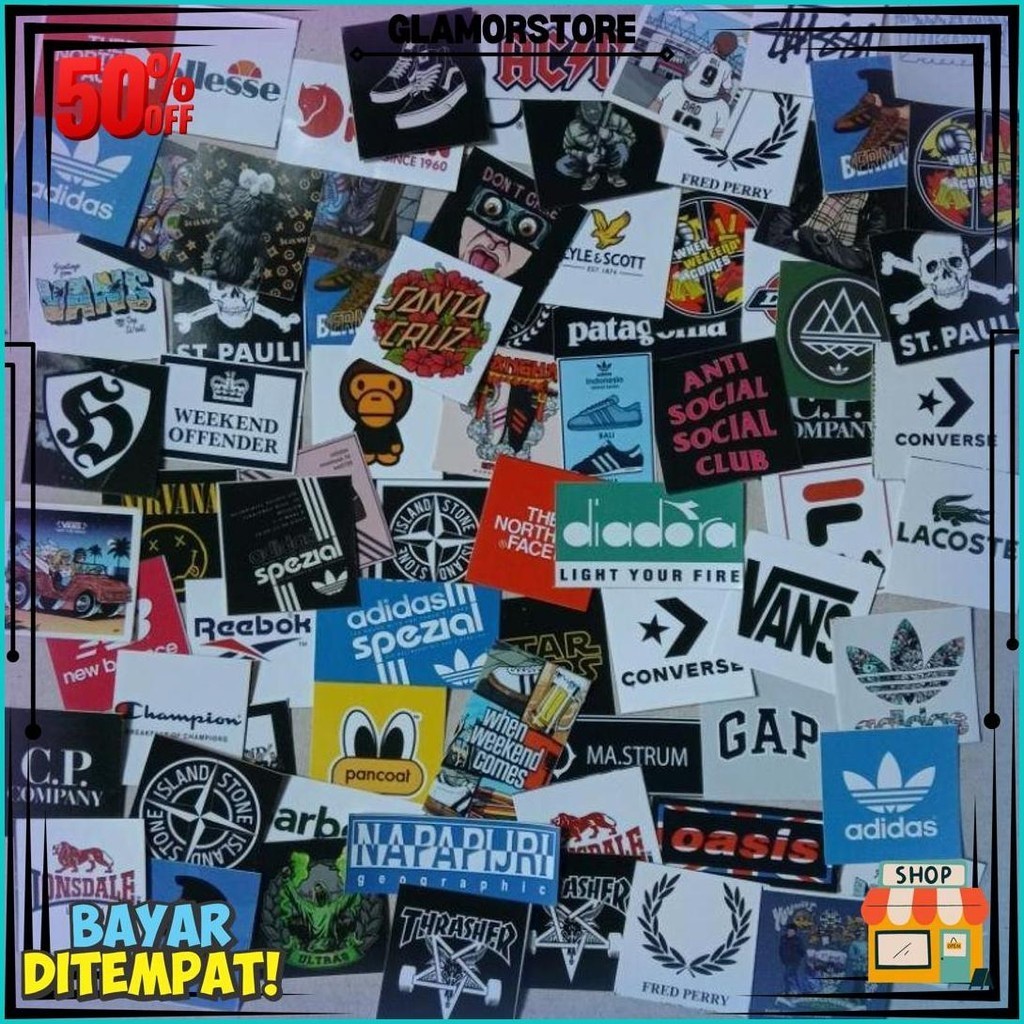 

[ 8K Dapat 30 Sticker ] Sticker Aesthetic Casual Band And Clothing Cod