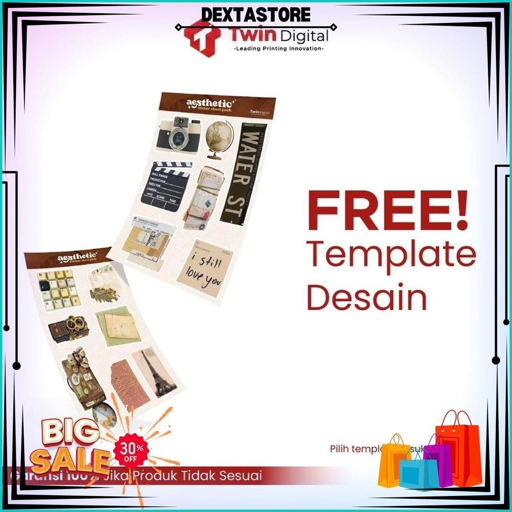 

Twindigital Sticker Sheet Pack Aesthetic Vinyl Anti Air Kiss Cut Hp Laptop Stiker Sheet Pack Aestetik Gratis Ongkir